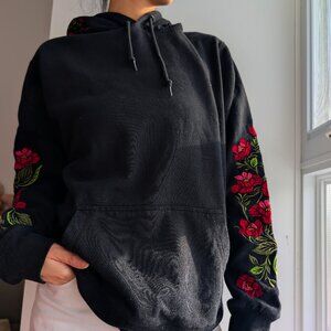 Floral Embroidered Hoodie